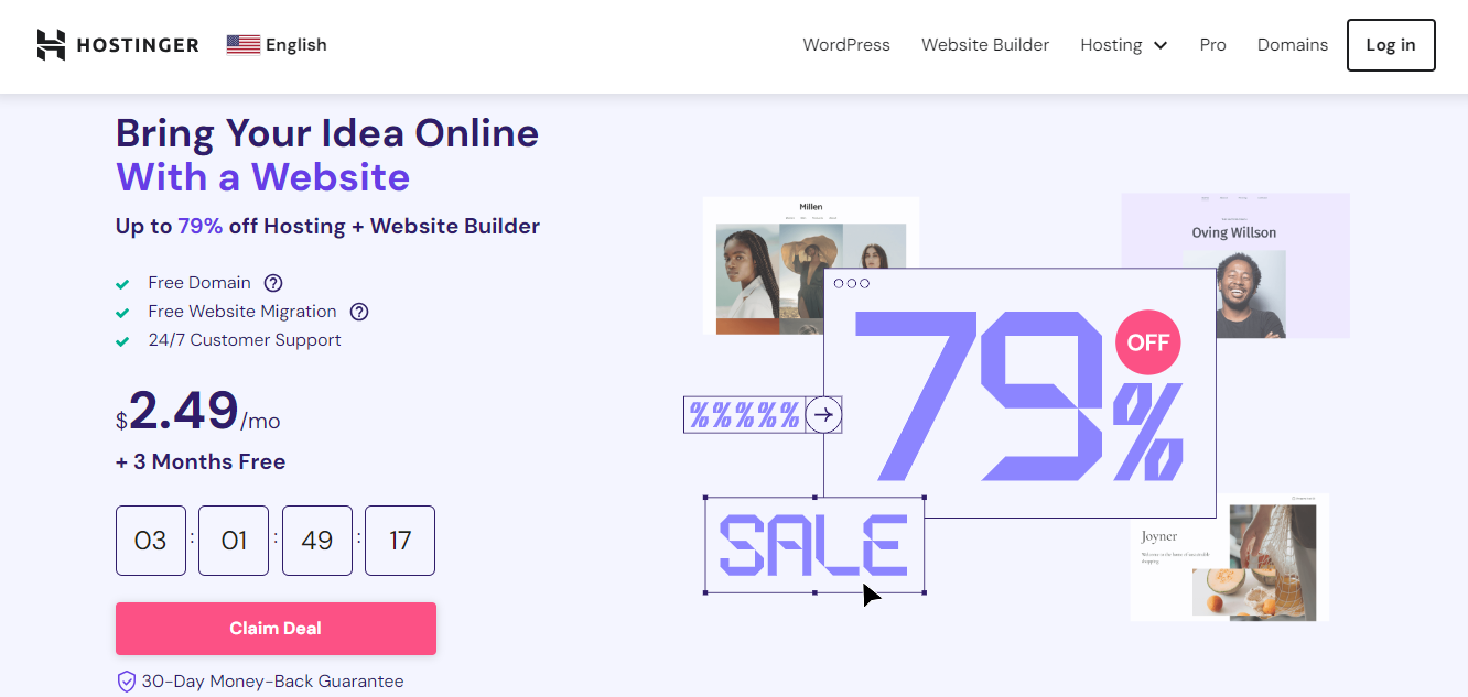 Hostinger Simplified Design Features